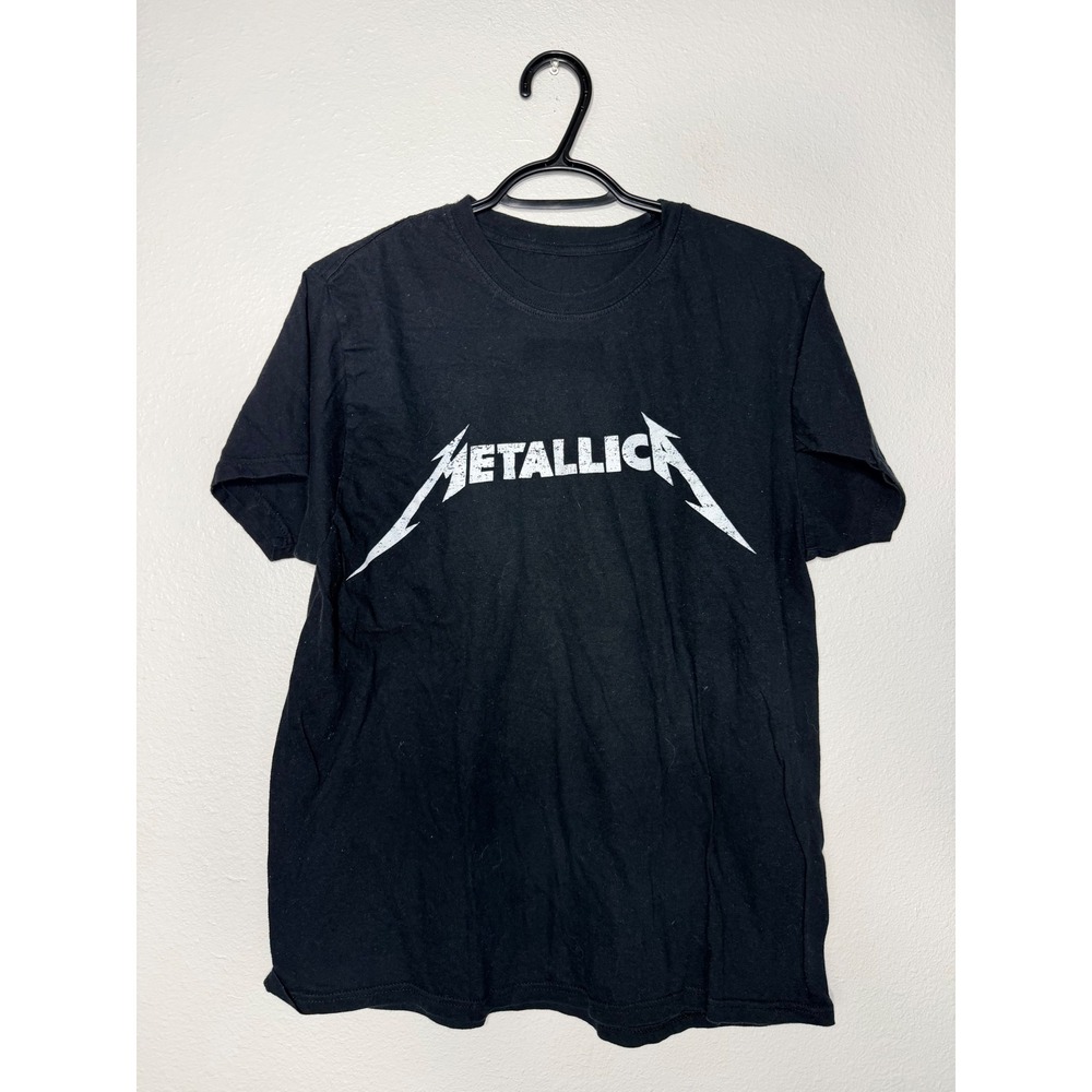 Metallica Band Logo Graphic T-Shirt Black Short Sleeve Crewneck Small